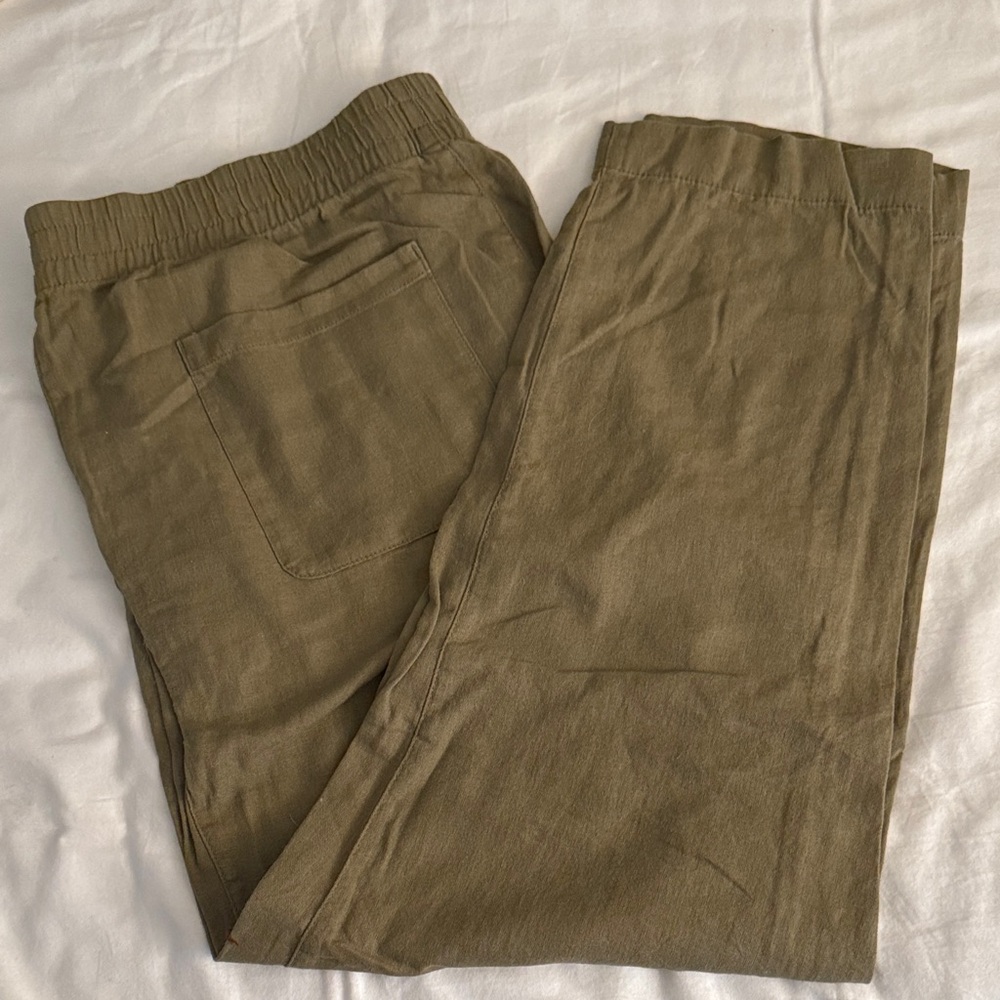 Old Navy High-Waisted Linen-Blend Straight Ankle Pants TALL